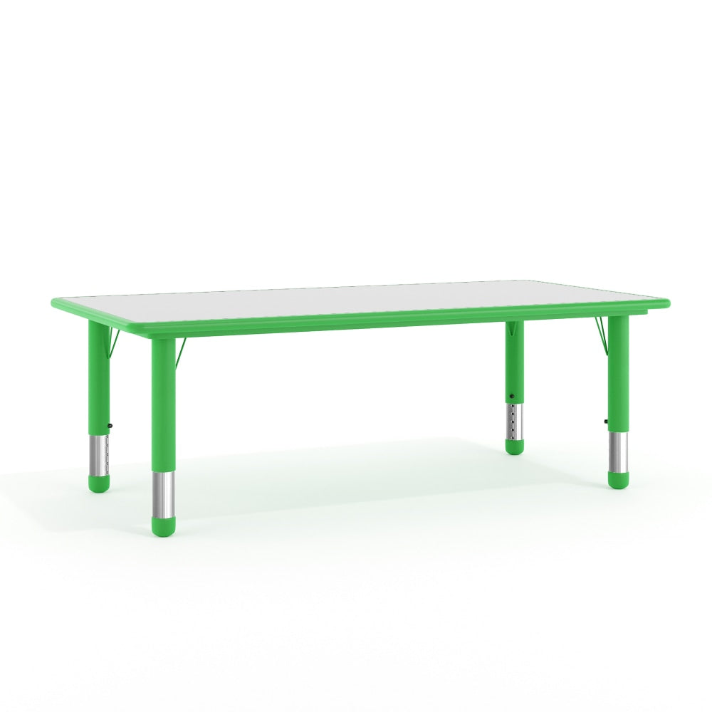 Flash Furniture Height-Adjustable Activity Table, 23-1/2inH x 23-5/8inW x 47-1/4inD, Gray/Green