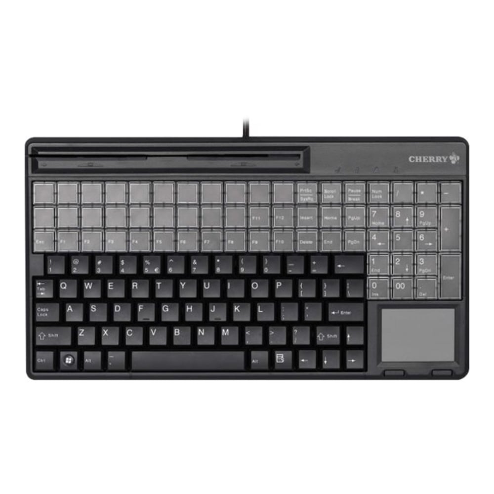 CHERRY SPOS G86-61411 - Keyboard - with touchpad, magnetic card reader - USB - QWERTY - black