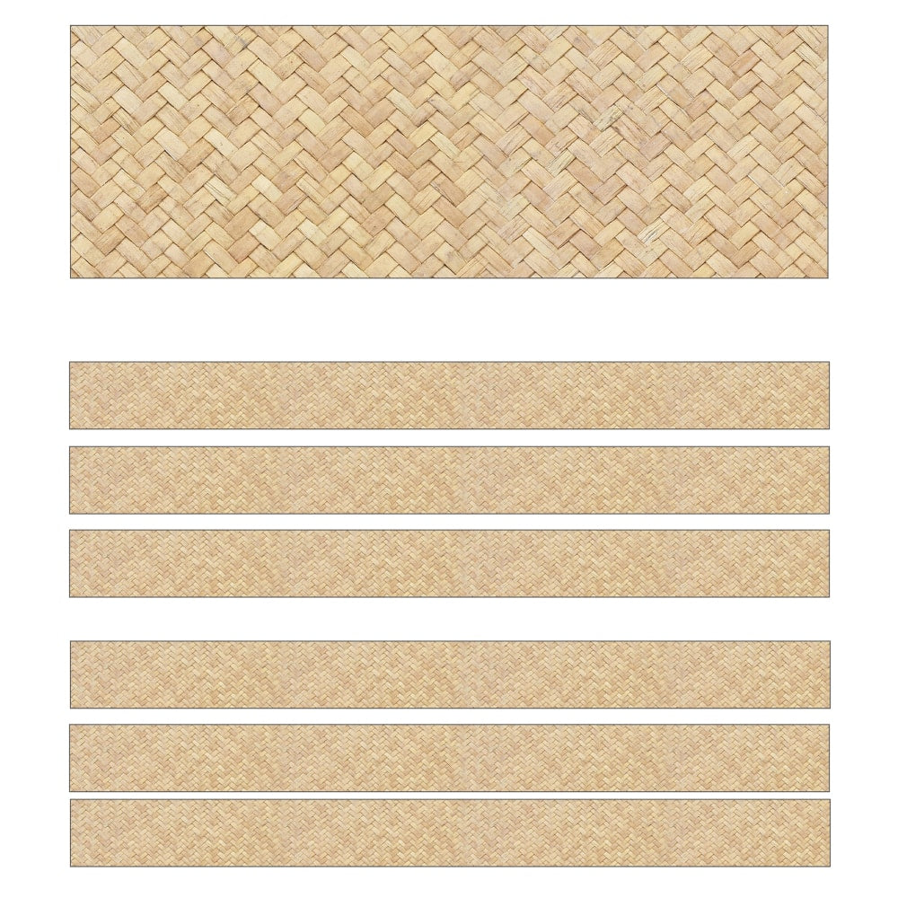 Carson Dellosa Education Straight Borders, Schoolgirl Style Simply Boho Wicker, 36ft Per Pack, Set Of 6 Packs