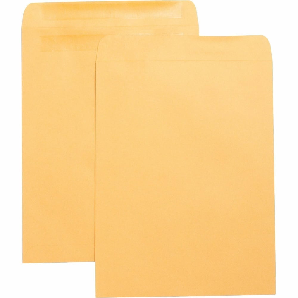 Business Source Press-To-Seal Catalog Envelopes - Catalog - 10in Width x 13in Length - 28 lb - Self-sealing - Kraft - 100 / Box - Brown Kraft