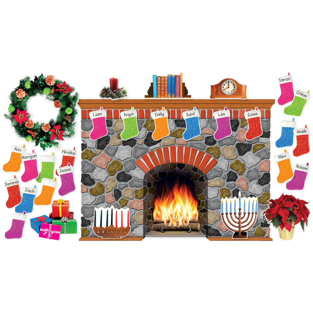 Scholastic Teachers Friend Holiday Hearth Bulletin Board Set, Pre-K - Grade 5