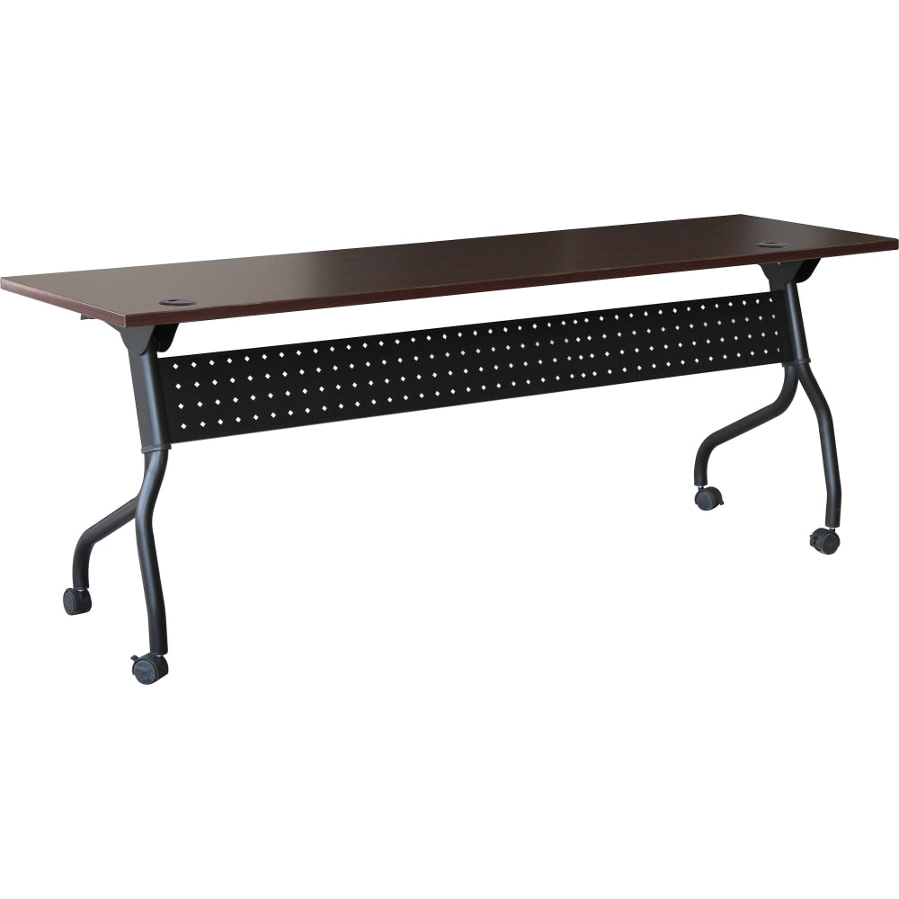 Lorell Flip Top Training Table, 72inW, Mahogany/Black