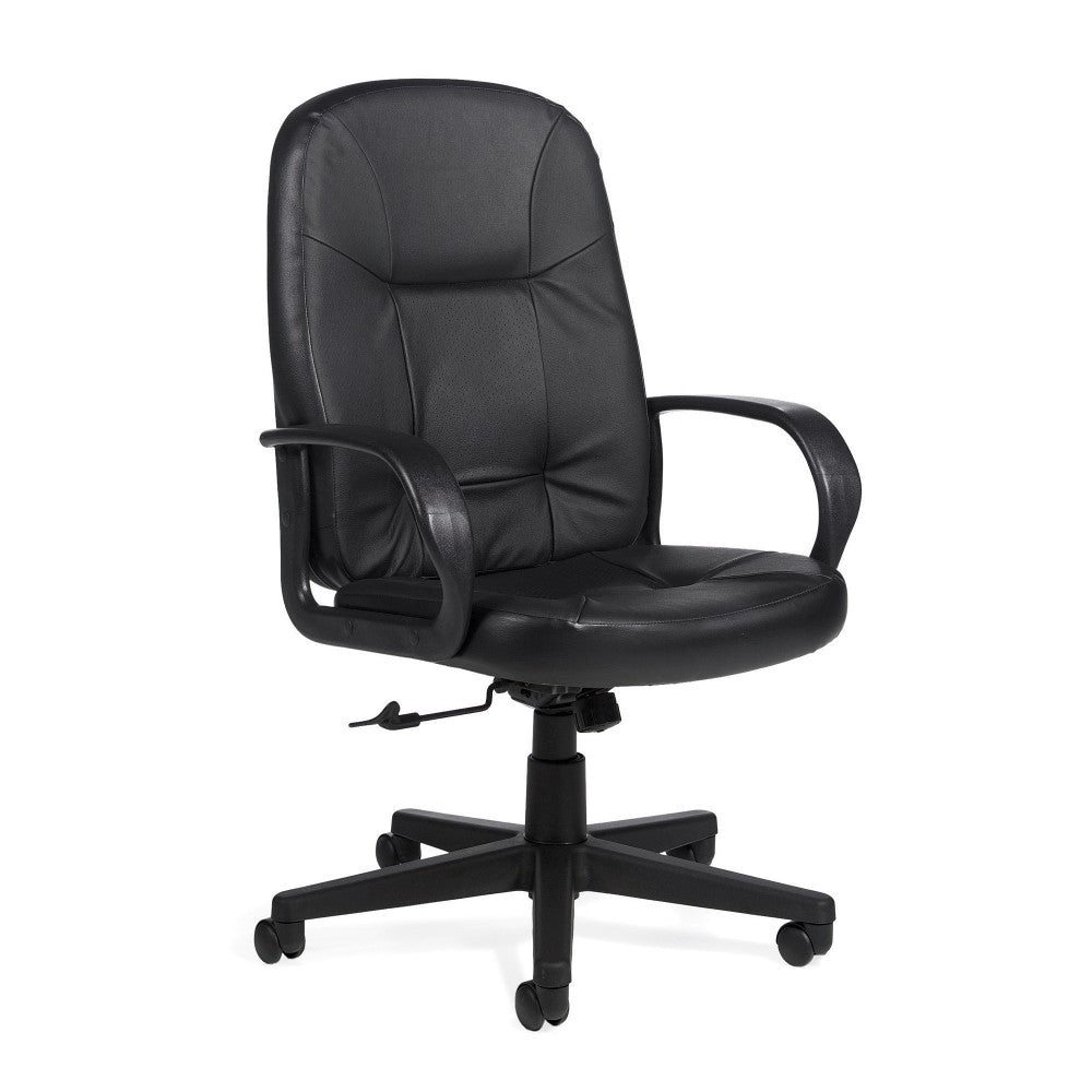 Global Arno Bonded Leather High-Back Chair, Black