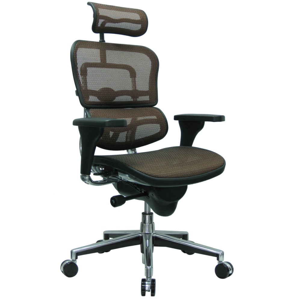 Eurotech Ergohuman High-Back Ergonomic Mesh Chair, Orange/Chrome