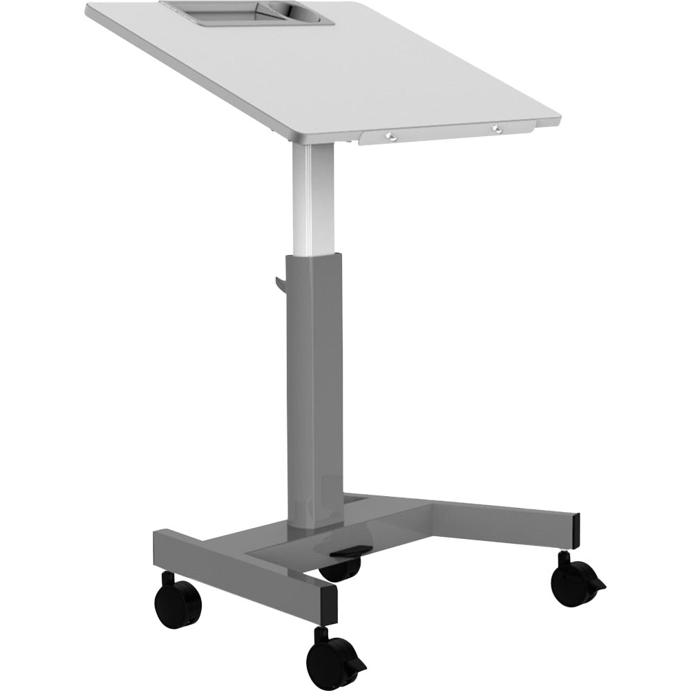 Luxor Pneumatic Adjustable-Height Flip-Top 28inW Student Desk/Nesting Desk, Gray