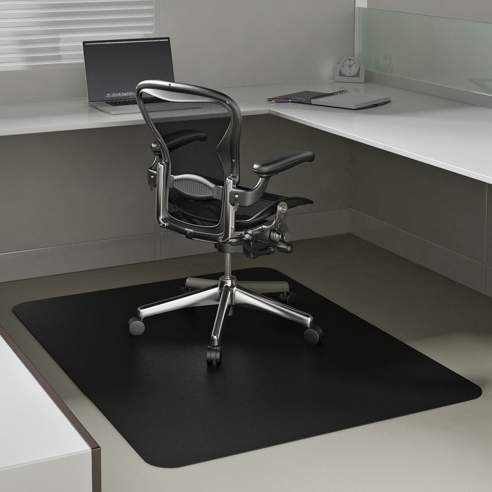 Deflecto Chair Mat For Low-Pile Carpets, For Commercial-Grade Carpeting, 46inW x 60inD, Black