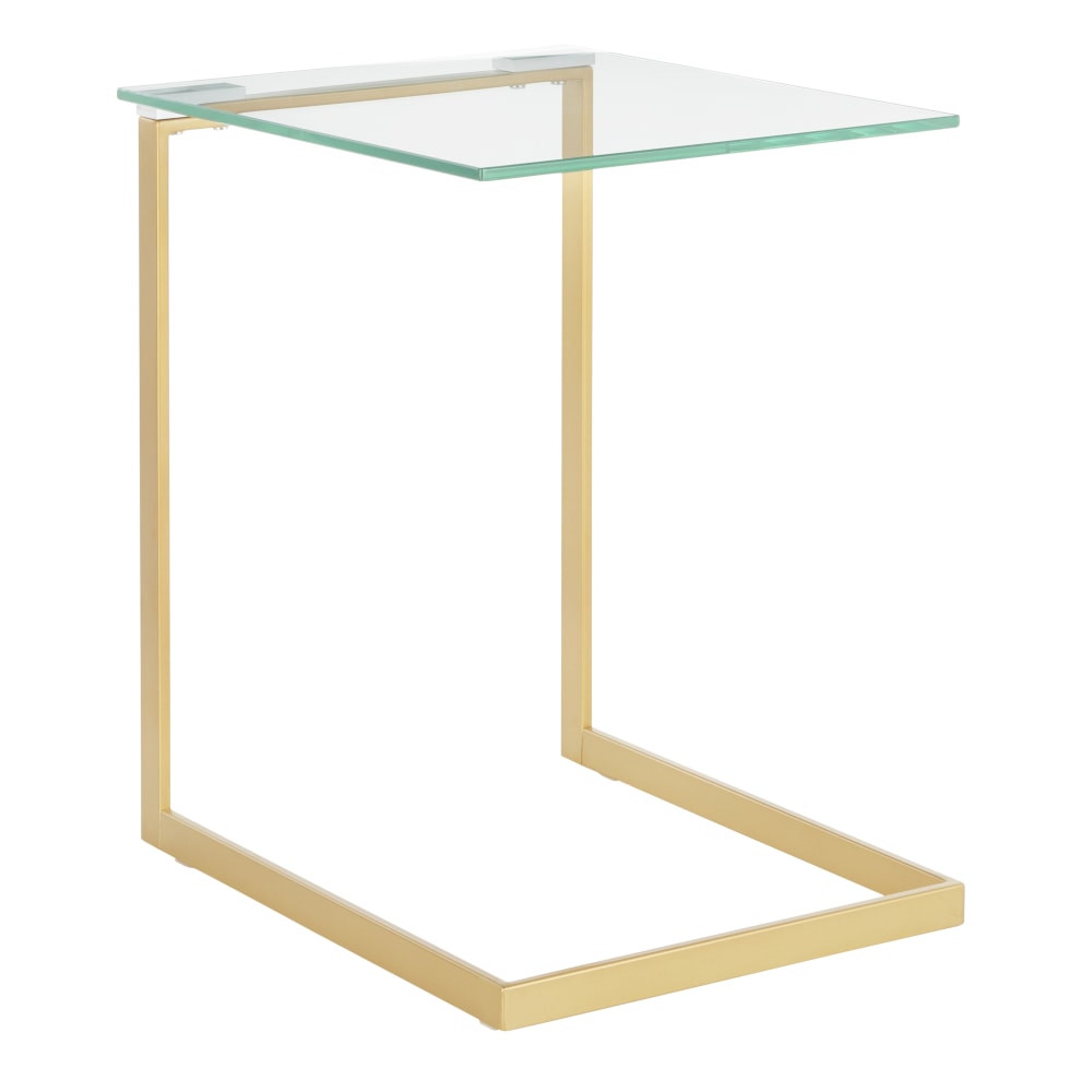 LumiSource Zenn End Table, 22-1/2inH x 15-3/4inW x 19-12inD, Gold/Clear