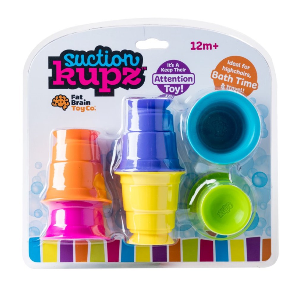 Fat Brain Toy Company Suction Kupz, 2-1/2in, Assorted Colors, Set Of 6 Kupz