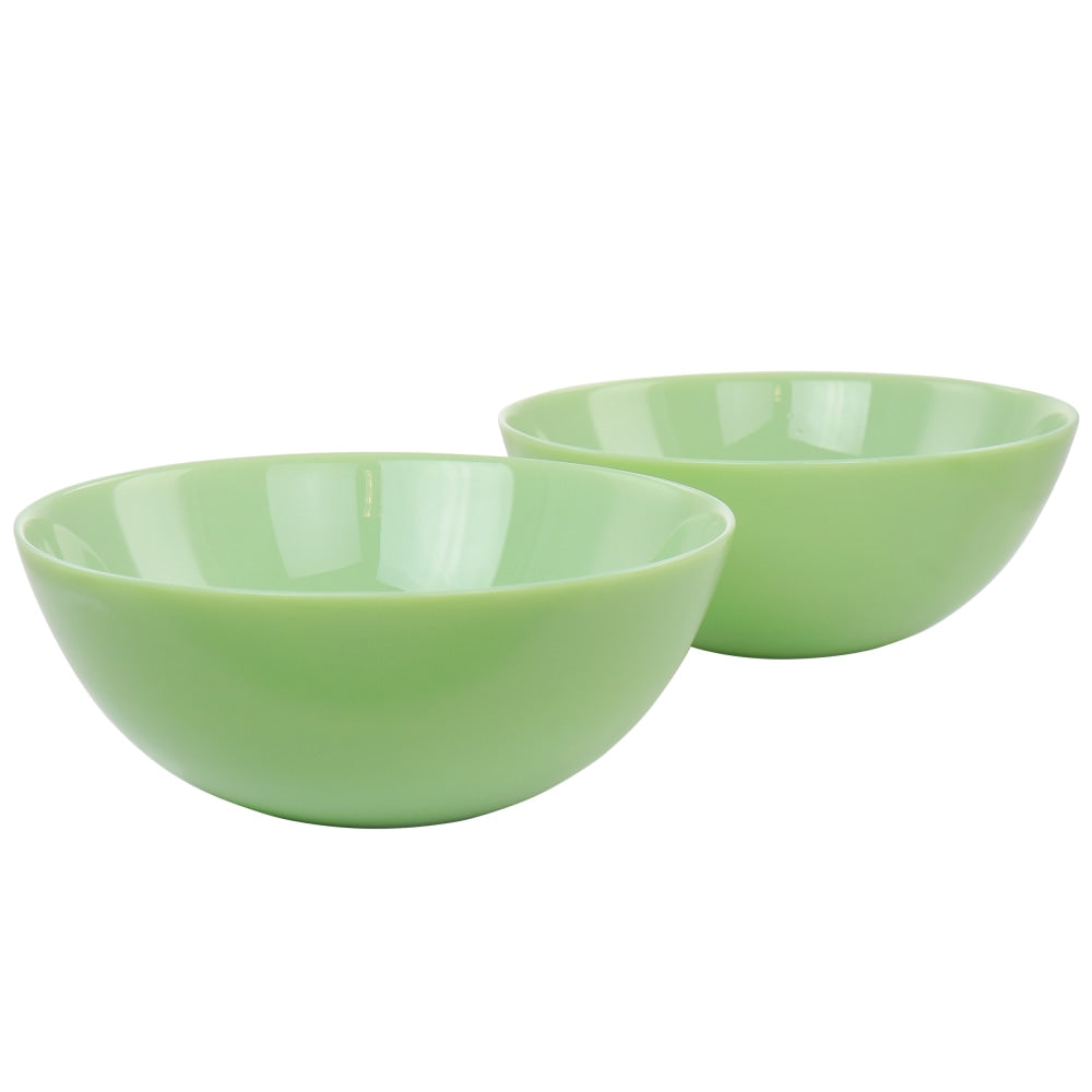 Martha Stewart Jadeite Glass 2-Piece Serving Bowl Set, 10in, Jade Green