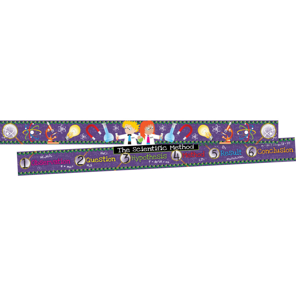 Barker Creek Double-Sided Straight-Edge Border Strips, 3in x 35in, Science, Pack Of 12