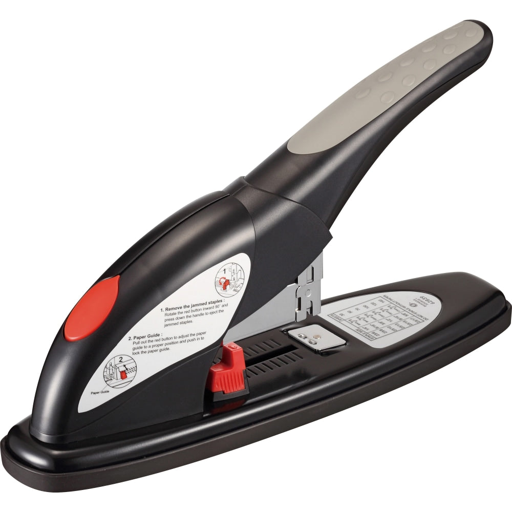 Business Source Heavy-duty Desktop Stapler - 140 Sheets Capacity - 100 Staple Capacity - 1/4in , 5/16in , 3/8in , 1/2in , 9/16in , 5/8in Staple Size - 1 Each - Black