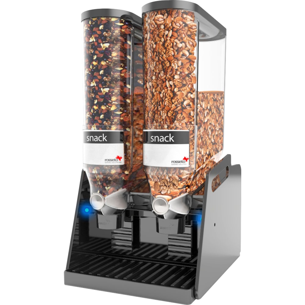 Rosseto Serving Solutions Safe T Serv 200 Touchless Automatic Food Dispenser, 2-3.5-Gallon Canisters, 25in x 12in, Black