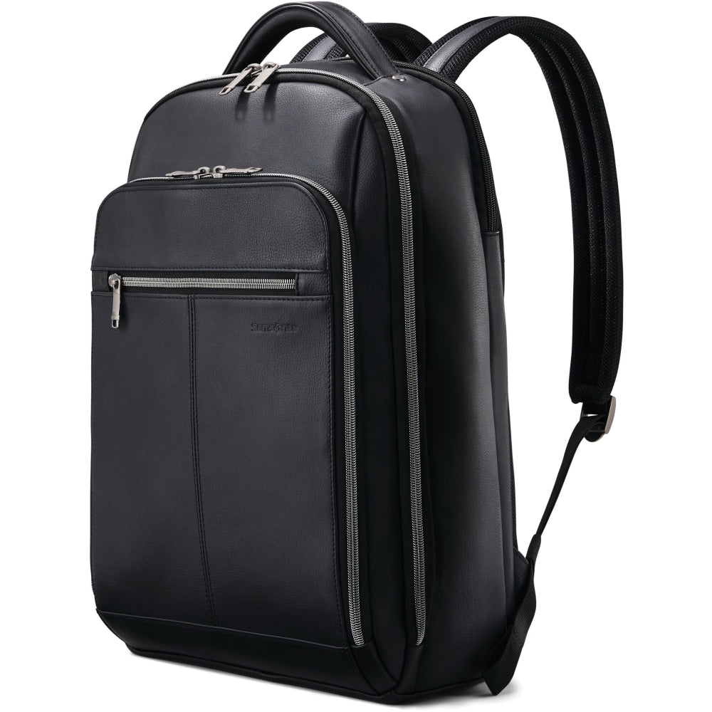 Samsonite Carrying Case (Backpack) for 15.6in Notebook - Black - Damage Resistant, Scuff Resistant, Scratch Resistant - Leather Body - Shoulder Strap - 18in Height x 5.5in Width - 1 Each