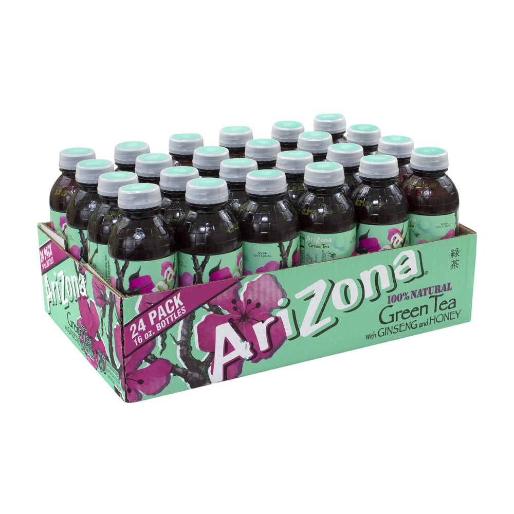 Arizona Green Tea With Ginseng And Honey, 16 Oz, Carton Of 24