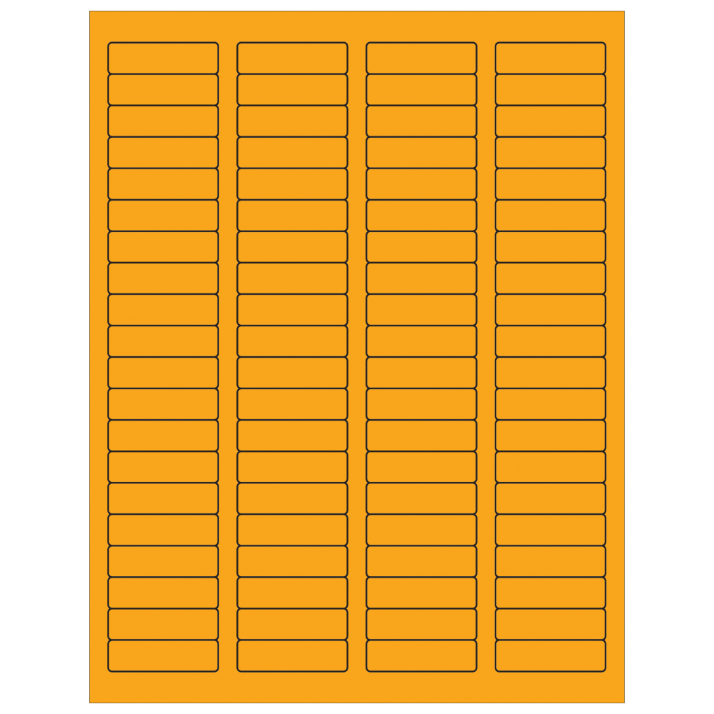 Tape Logic Permanent Labels, LL170OR, Rectangle, 1 3/4in x 1/2in, Fluorescent Orange, Case Of 8,000