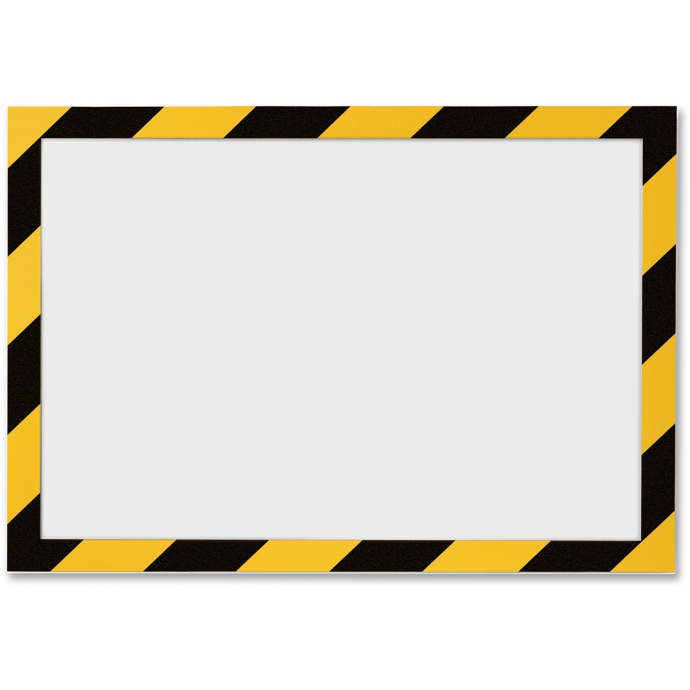 DURABLE DURAFRAME SECURITY Self-Adhesive Magnetic Letter Sign Holder - Holds Letter-Size 8-1/2in x 11in , Yellow/Black, 2 Pack