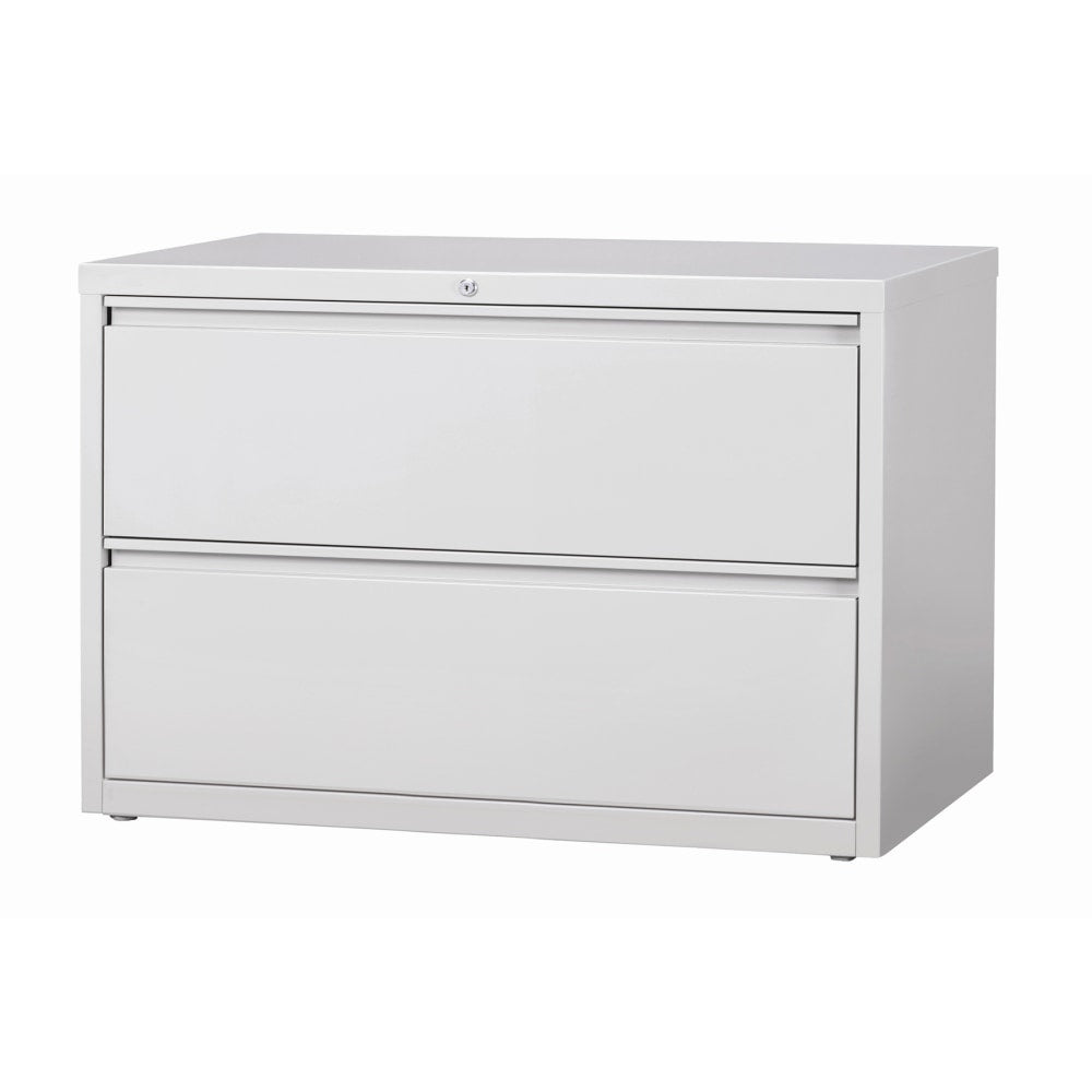 WorkPro 42inW x 18-5/8inD Lateral 2-Drawer File Cabinet, Light Gray