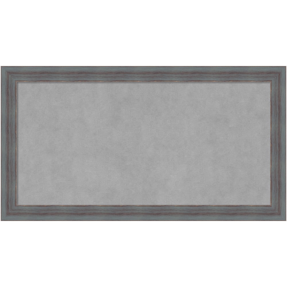 Amanti Art Magnetic Bulletin Board, Steel/Aluminum, 26in x 14in, Dixie Blue Gray Rustic Wood Frame