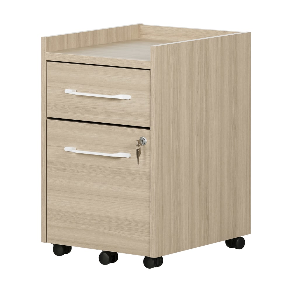 South Shore Helsy 15-1/2inW x 18-1/4inD Lateral 2-Drawer Mobile File Cabinet, Soft Elm