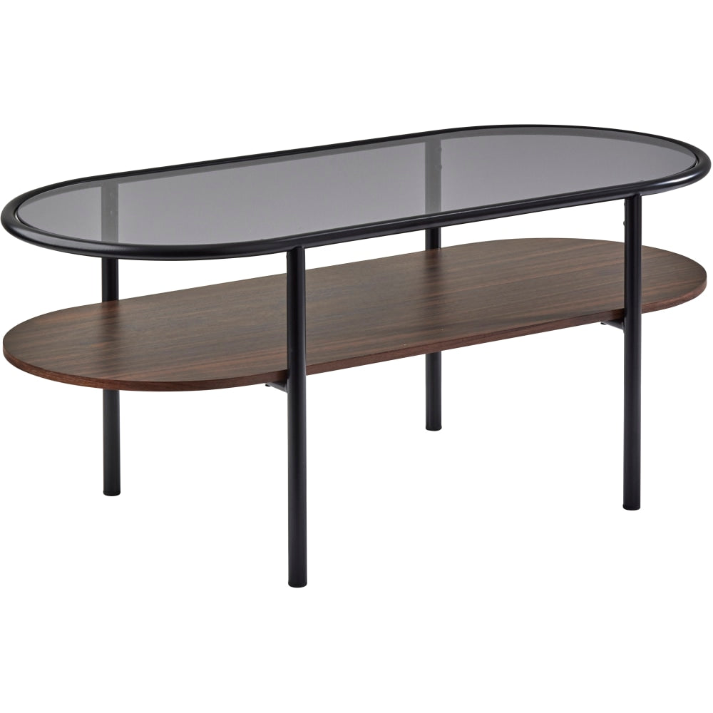 Adesso Gavin Coffee Table, 17-1/8inH x 39-7/16inW x 17-3/4inD, Black/Walnut