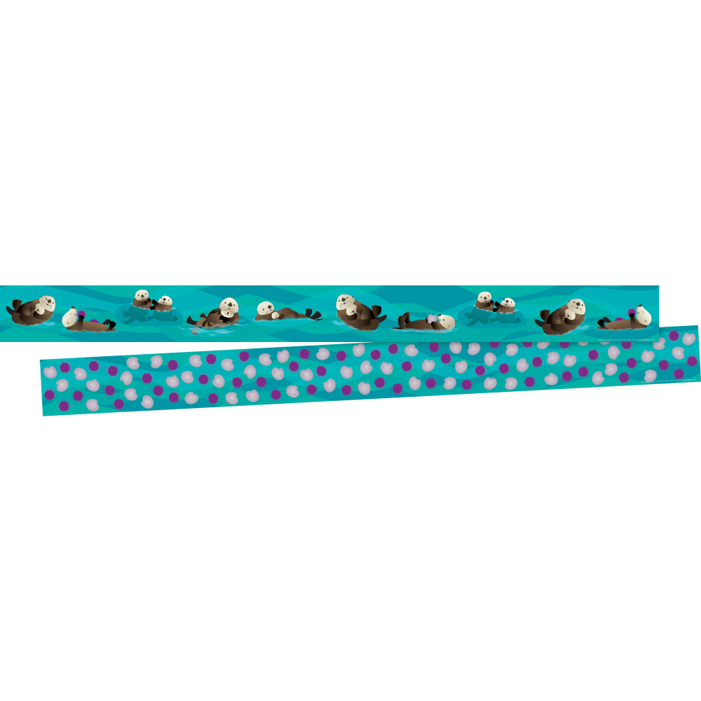 Barker Creek Double-Sided Borders, 3in x 35in, Sea & Sky Otters, 12 Strips Per Pack, Set Of 2 Packs