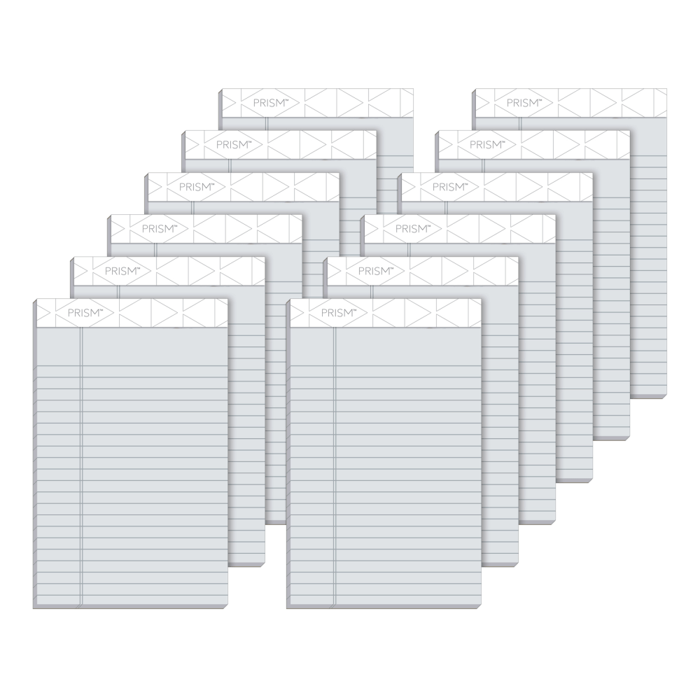 TOPS Prism+ Color Writing Pads, 5in x 8in, Legal Ruled, 25 Sheets, Gray, Pack Of 12 Pads
