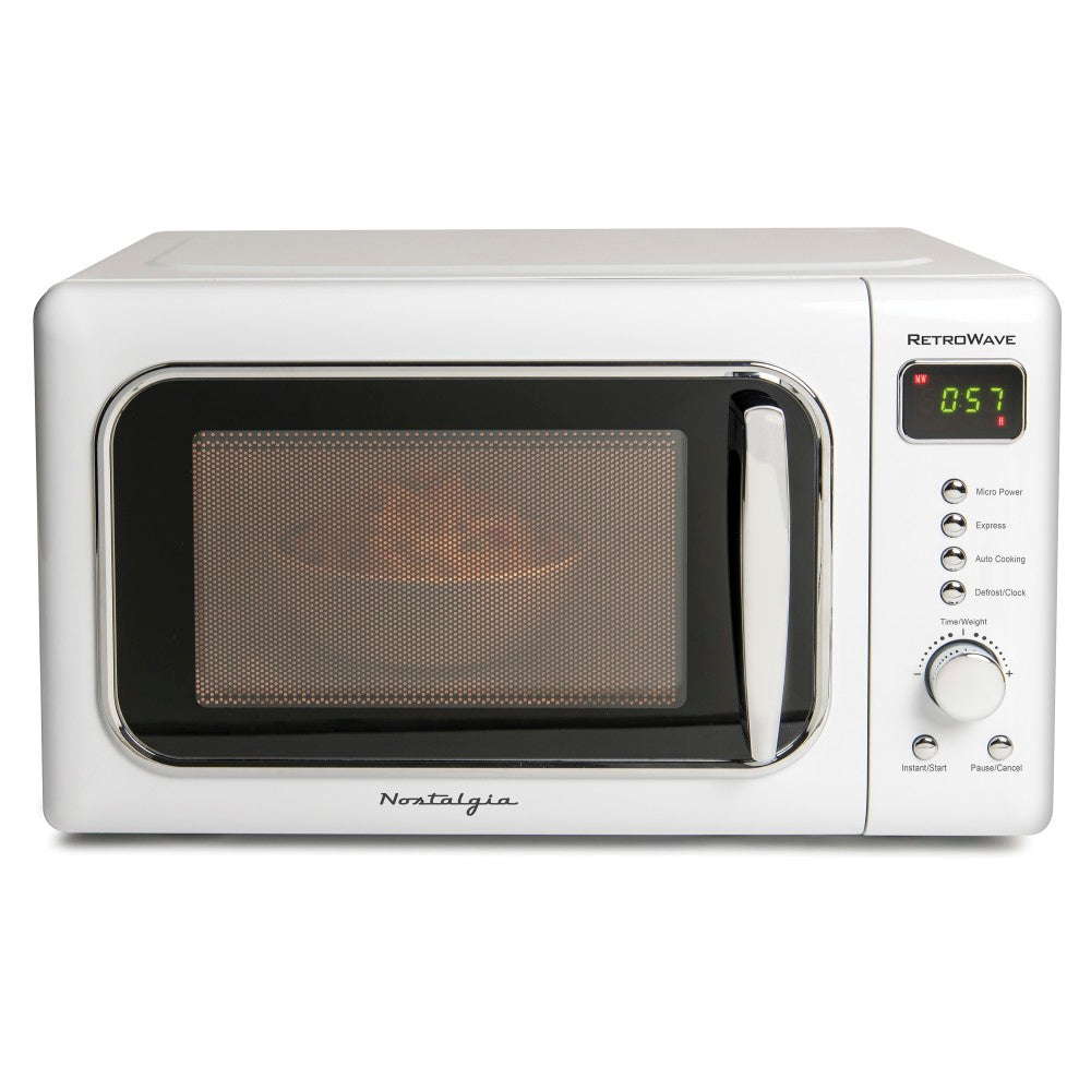 Nostalgia Electrics Classic Retro 0.7 Cu Ft Microwave, White