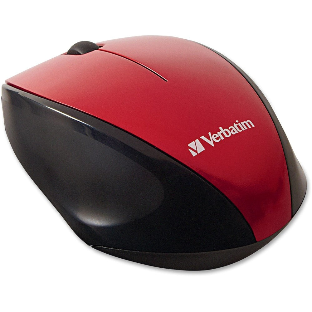 Verbatim Wireless USB 2.0 Notebook Multi-Trac Blue LED Mouse, Red