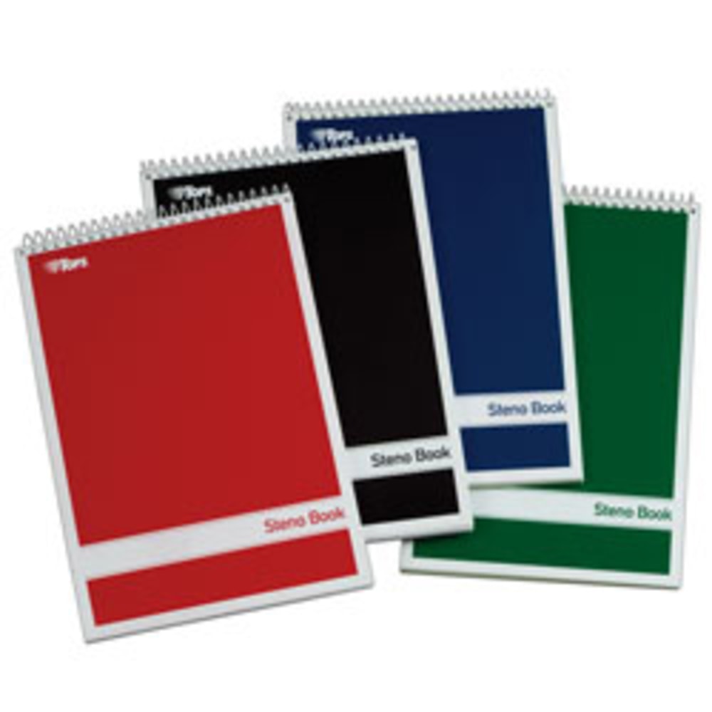 TOPS Steno Books, 6in x 9in, Gregg Ruled, 80 Sheets, Green, Pack Of 4
