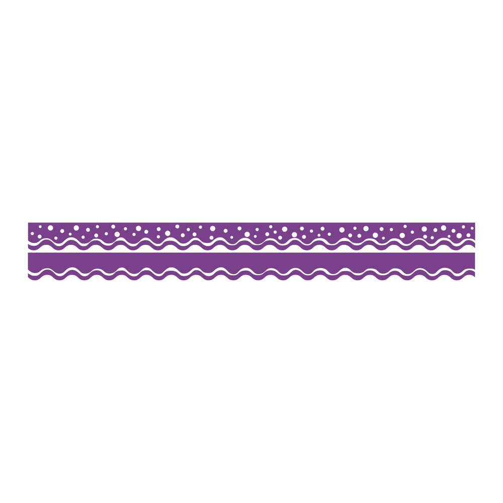 Barker Creek Scalloped-Edge Double-Sided Borders, 2 1/4in x 36in, Grape, Pack Of 13