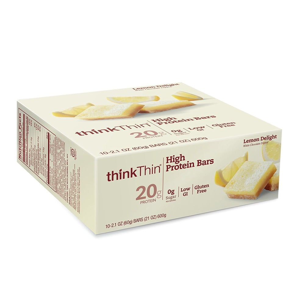 thinkThin High Protein Bars Lemon Delight, 2.1 oz, 10 Count