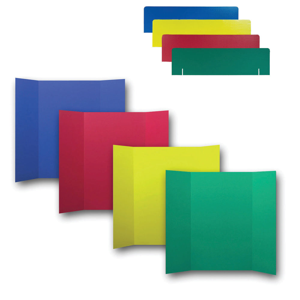 Flipside Corrugated Project Board & Header Sets, 36in x 48in, Assorted Colors, Pack Of 24 Sets