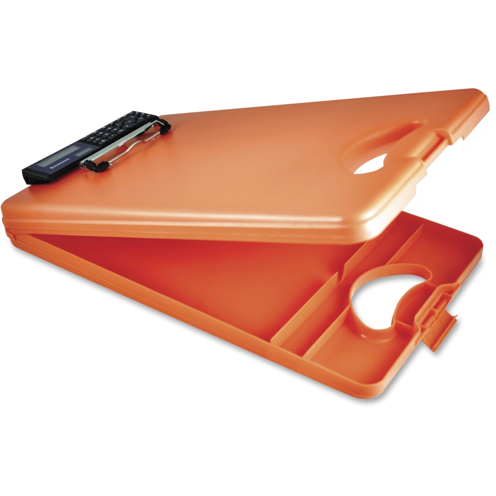 Saunders DeskMate II 00543 Portable Low-Profile Form Holder Storage Clipboard, 10in x 16in, Tangerine
