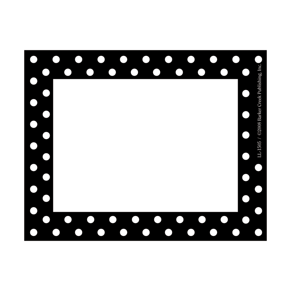 Barker Creek Self-Adhesive Name Badge Labels, 3 1/2in x 2 3/4in, Black-And-White Dots, Pack Of 45