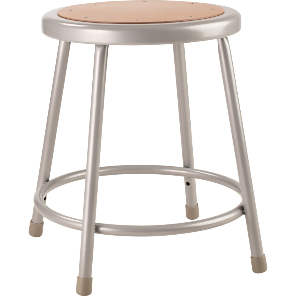 National Public Seating Hardboard Task Stool 18inH, Gray Seat/Gray Frame