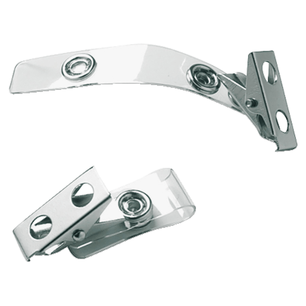 Baumgartens ID Strap Clip Adapters, Clear/Silver, Pack Of 25 (AbilityOne 8455-01-645-2727)