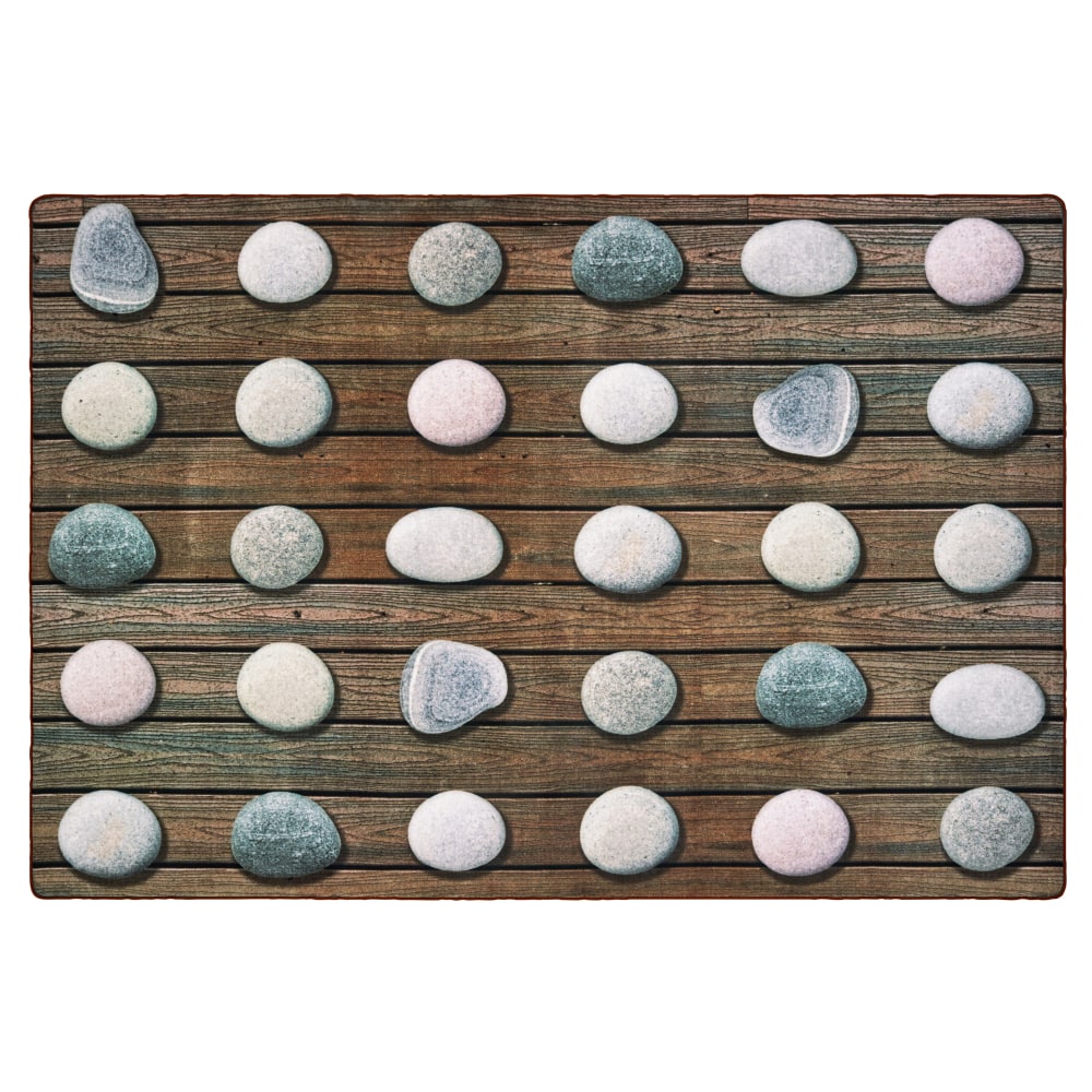 Carpets for Kids Pixel Perfect Collection Stones Seating Rug, 6ft x 9ft, Gray