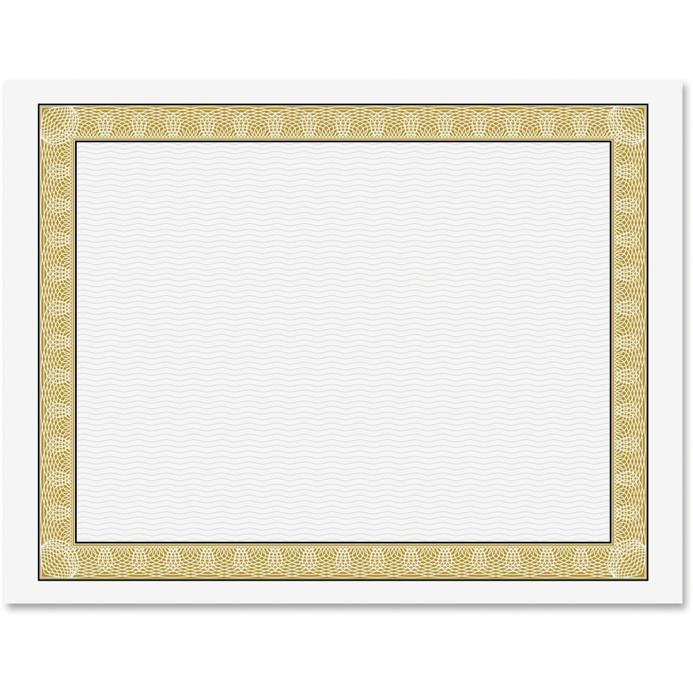 Geographics Natural Diplomat Certificates, 11in x 8-1/2in, 24 Lb, Gold/White, Pack Of 50