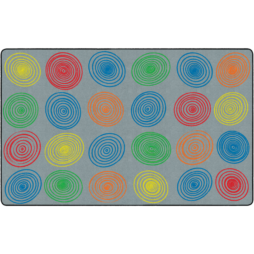 Flagship Carpets Circles Rug, Rectangle, 7ft 6in x 12ft, Gray/Multicolor