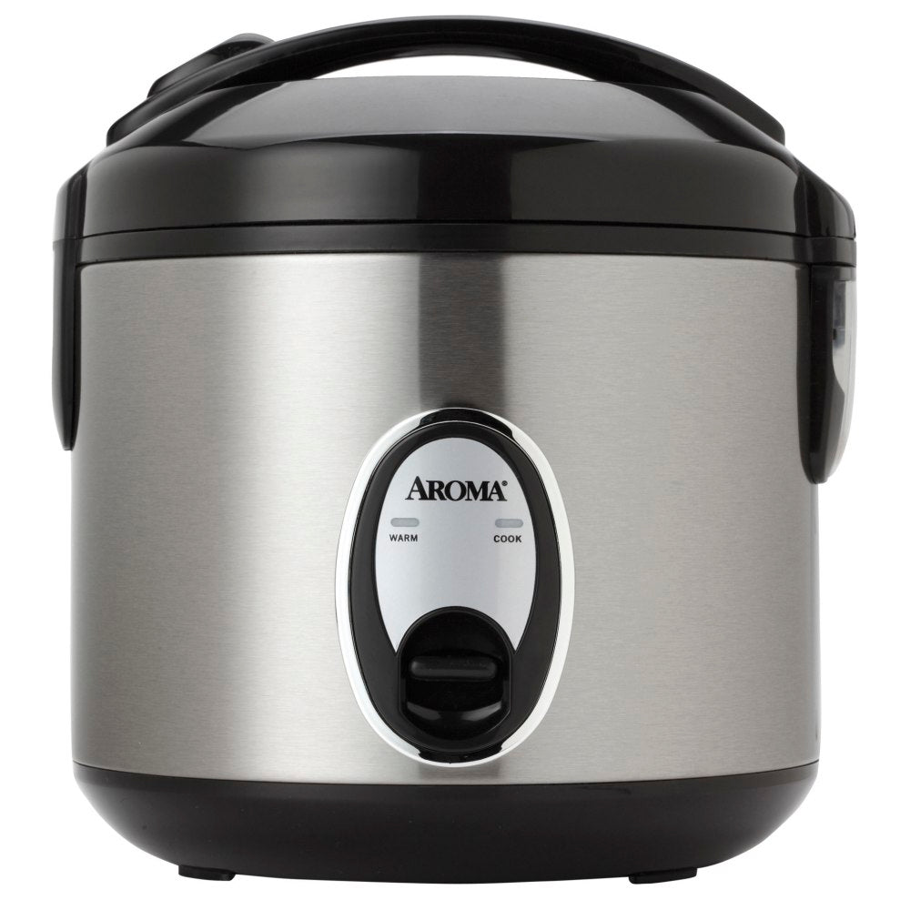 Aroma ARC-914SB 4-Cup Cool-Touch Rice Cooker, 8-11/16inH x 8-5/16inW x 8-11/16inD, Silver