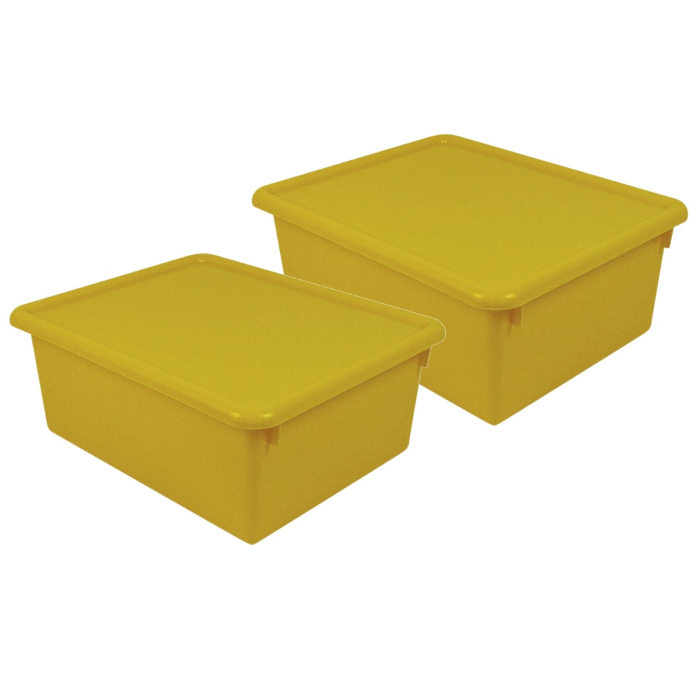 Romanoff Stowaway Letter Boxes With Lids, 5-1/4inH x 10-1/2inW x 13-1/4inD, Yellow, Pack Of 2 Boxes
