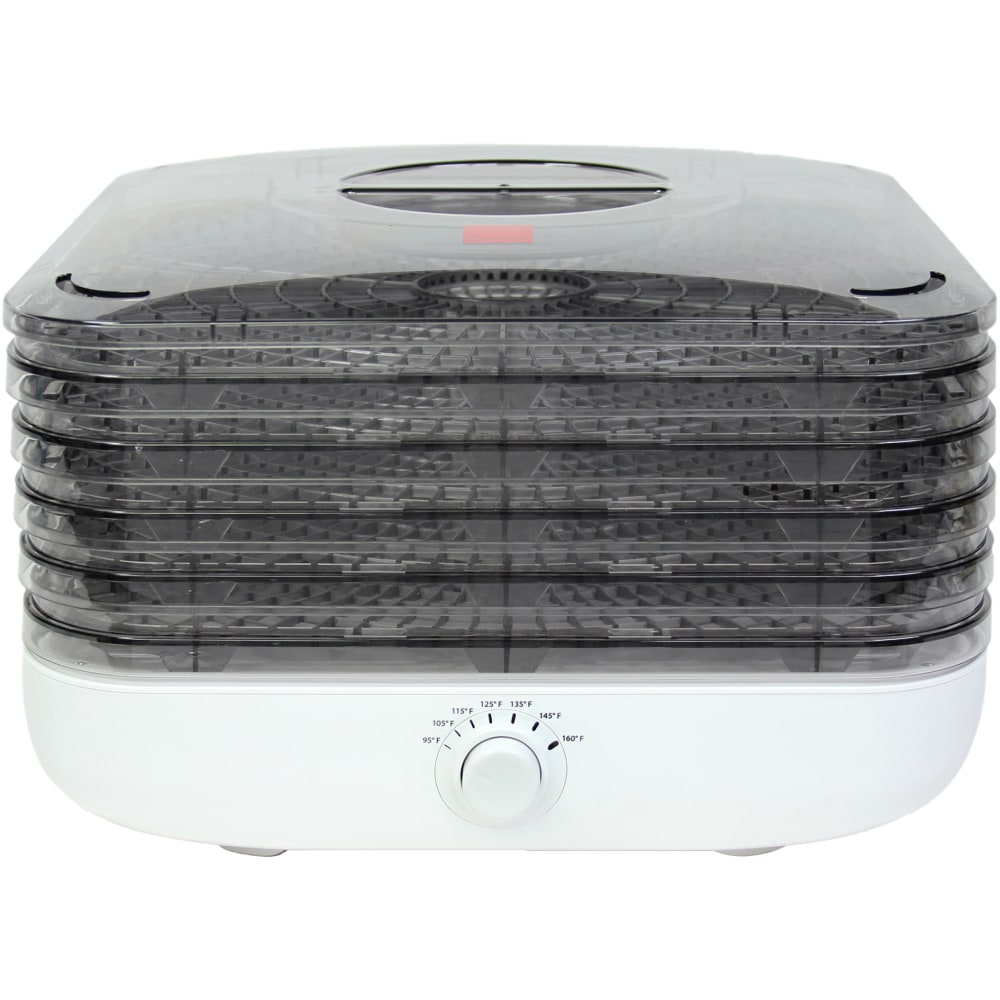 Ronco 5-Tray EZ Store Turbo Food Dehydrator, 8-1/2in x 13in, White