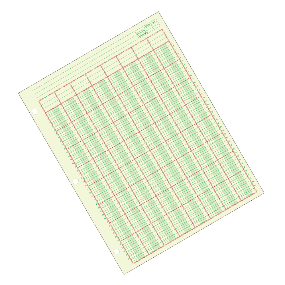 Adams Analysis Pad, 8 1/2in x 11in, 100 Pages (50 Sheets), 8 Columns, Green