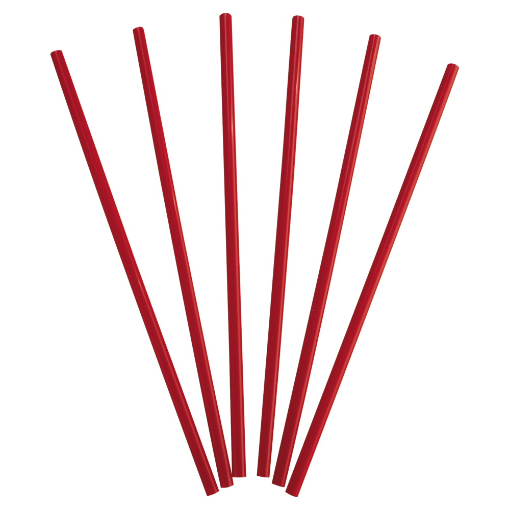 Dixie Wrapped Giant Straws, 10 1/4in, Red, 300 Straws Per Box, Carton Of 4 Boxes