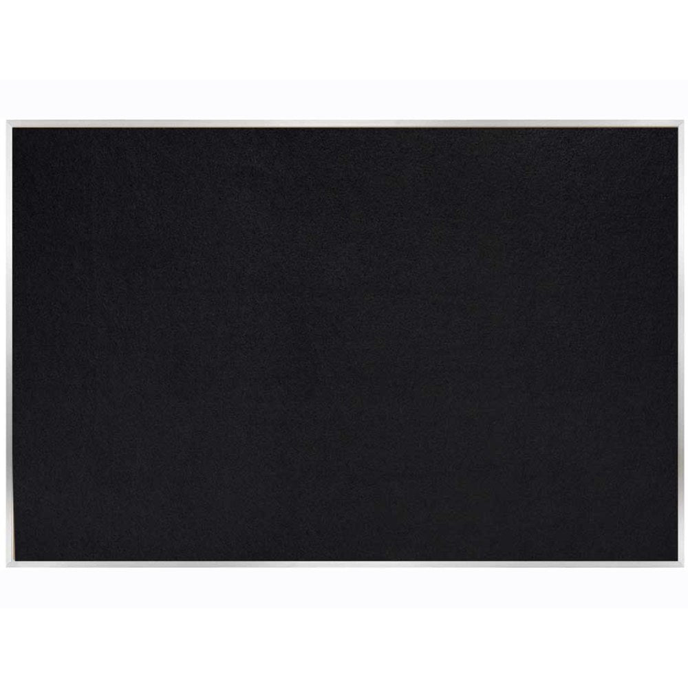 Ghent Rubber Bulletin Board, 48 1/2in x 72 1/2in, 90% Recycled, Black Satin Aluminum Frame