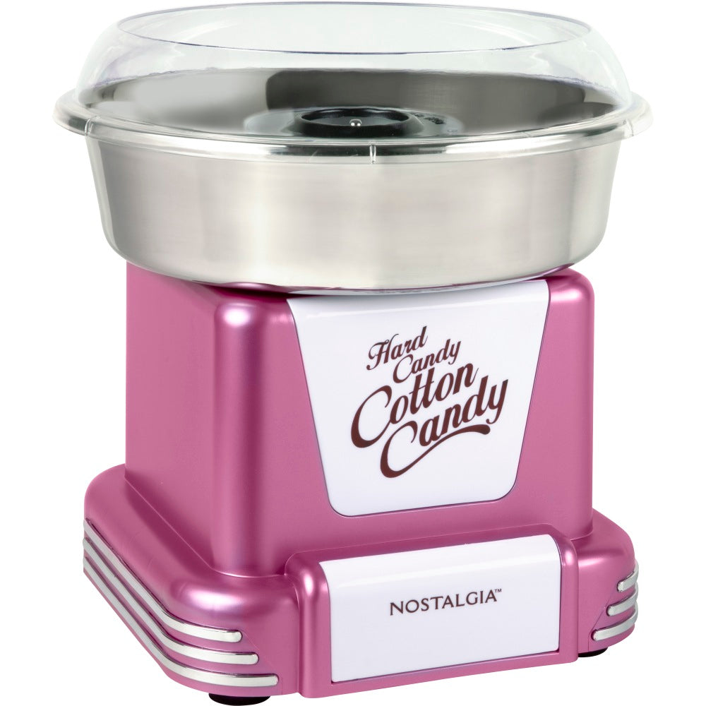 Nostalgia Electrics Retro Hard & Sugar-Free Candy Cotton Candy Maker, 12-1/4inH x 11-1/2inW x 11-1/2inD, Pink
