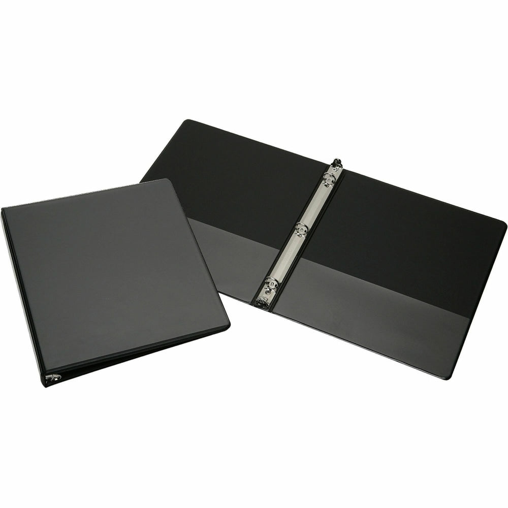 SKILCRAFT Loose-Leaf 3-Ring Binder, 1/2in Round Rings, Black (AbilityOne 7510-01-283-5274)