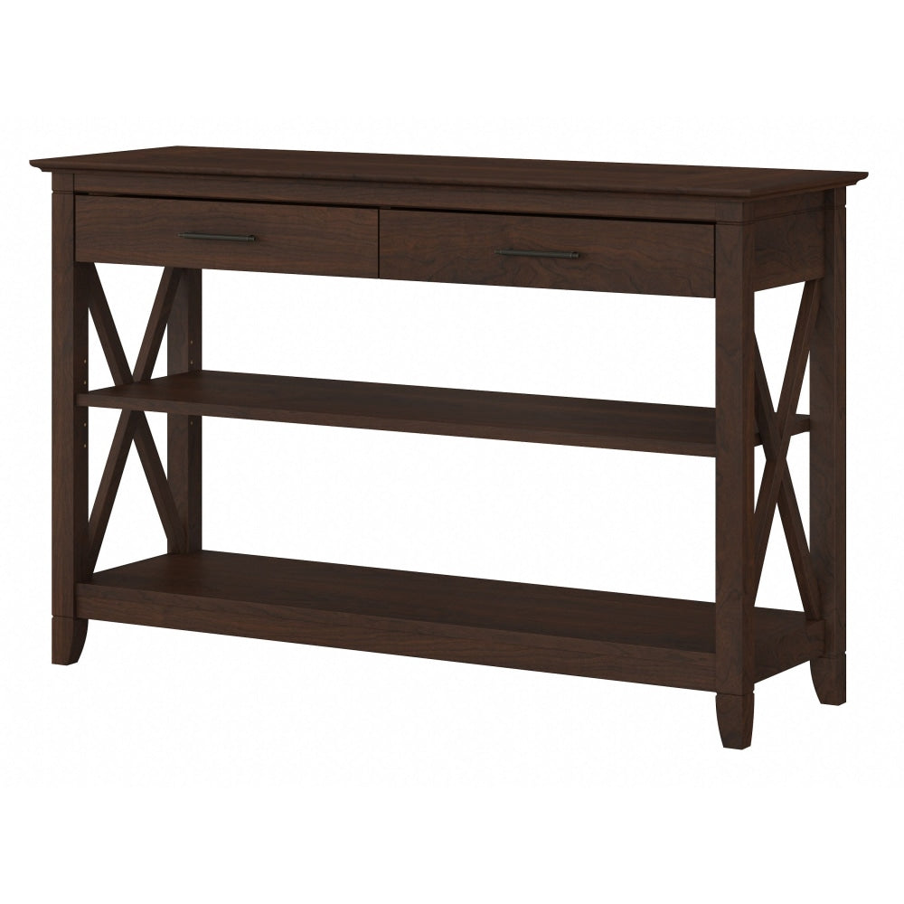 Bush Furniture Key West Console Table With Drawers And Shelves, Bing Cherry, Standard Delivery