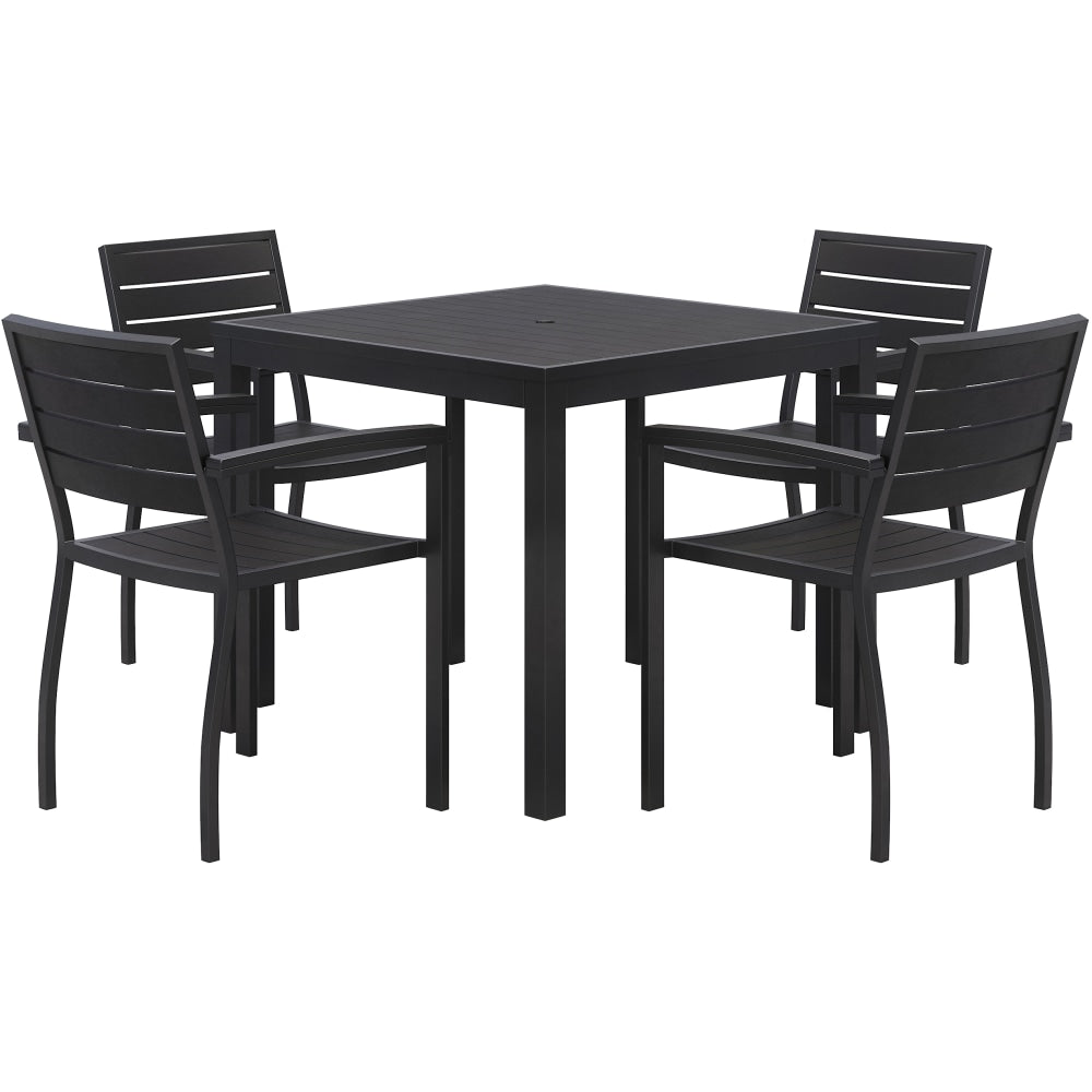 KFI Studios Eveleen 5-Piece Outdoor Patio Set, 33-13/16inH x 55inW x 32inD, Black