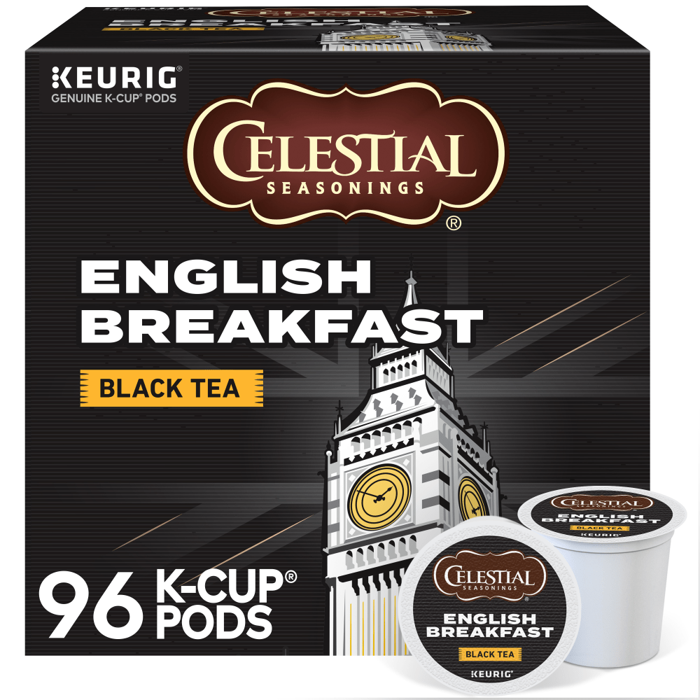 Celestial Seasonings English Breakfast Tea Single-Serve K-Cup, Carton Of 96